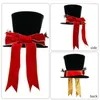 Dekoracje świąteczne Tree Topper Hat daje świąteczny wygląd elastyczny większy czarny melonik z derbem