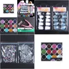 Nail Art Kits Acryl Manicure Kit 12 Kleur Glitter Poeder Decoratie Pen Borstel Valse vingerpomp Gereedschap Dh4SP Dh4SP