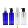 Paketleme şişeleri doldurulabilir plastik mavi açık şişe yuvarlak shoder düz kare şekil Pet Losyon Baskı Pompası Boş Kozmetik Ambalaj C DHTHO