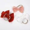 Hair Accessories 3Pcs/Set Sweet Baby Solid Color Bowknot Bubble Band For Girls Nylon Bows Headwear Kids