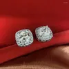 Stud Earrings S925 Sterling Silver Luxury Diamond For Women Wedding Engagement Female Valentine's Day Gifts