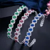 Green azul azul cúbico zirconia stone love abeite jóias de pulseiras de mulheres para casamento