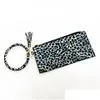 Party Favor Ups Fashion Leopard Print Pu Leather Womens Mobile Phone Bag Tassel Pendant Bracelet Key Chain Wrist Drop Delivery Home Dhawq