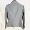 Feminino ternos blazers marca marinho designer de moda retro Labyrinth Lattice S￩rie Ter Suit Jacket Duple Breastted Slim Size Plus Size Tops femininos Tops A66