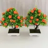 Decorative Flowers Artificial Potted Plastic Orange Tree Eco-friendly Simulation For Office