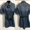 Tute da donna Pagliaccetti Designer Luxury Denim Moda donna Triangolo Distintivo Lady Trendy Marsupio Ornamento Tuta IU9F