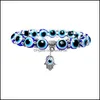 Moda de moda preta azul mal olho malsa Hamsa Hand Fatima Palming Bracelets for Women Women Bread Charm Bracelet