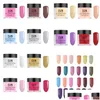 Nagelglitter 6 stks set natuurlijke droge kunst poeder acryl nagels dip zonder lamp genezen chroom pigment druppel levering gezondheidsschoonheid salon dhvce