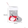Party Favor Ups Year Christmas Stocking Sack Xmas Gift Candy Bag Noel Decorations For Home Sock Tree Drop Delivery Garden Festive Su Dhn01