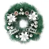 Couronne de fleurs décoratives en forme de pomme de pin, aiguille artificielle avec boules et cônes de noël, Branches vertes, récif pour porte d'entrée