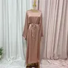 Roupas étnicas abaya mulheres sólidas islâmicas robe muçulmano femme musulmane kaftan abayas vestido ramadan hijab abayat vestidos de noite