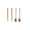 Ensembles De Vaisselle 4PCS / Lot Cuisine Cuillère En Bois Baguettes Bambou Ustensile De Cuisine Outil Restauration Assiettes À Dîner Couverts Ensemble Aparelho De Jantar