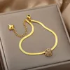 Ankletter rostfritt stål ankel för kvinnor zirkonblomma armband smycken orm kedja fot accessorie strand födelsedagspresent bijoux