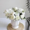 Dekorativa blommor Peony Artificial 5 Heads Faux Peonies Springs Silk Buquets For Wedding Home Decoration