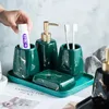 Badaccessoire set marmeren textuur badkamer bak keramische hand sanering lotion accessoires soap dispenser tand