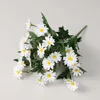 装飾的な花9BRANCHS人工シルクホワイトビューティーchrysanthemumシミュレーションホームガーデンオフィスのためのデイジーフェイクデコレーション