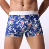 Underbyxor män boxare shorts lång hög elasticitet mjuk mjölk silk ben mens boxershorts mode tryck trosor bagageutrymme underkläder