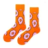 Calcetines para Hombre PEONFLY Sweet Donut Cheese Men Colorful Harajuku Lemon Avocado Streetwear Sokken Hip Hop Calcetines Hombre