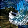 Articles de nouveauté Ocean Wave Fusionné Verre Scpture Gradient Bleu Ornement Décoration Vagues Forme Résine Art Artisanat Pour La Décoration Intérieure Drop Deli Dhtcw