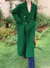Damen Wollmischungen Vintage Mantel Frauen Nachahmung Reiner Gürtel Schlanker Mantel 2023 Herbst Winter Warm Outwear Übergroße weibliche Wolljacke