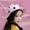 Wide Brim Hats Baby Hat Cartoon Cotton Bucket Kids Summer Sun Cap Toddler Boys Girls 2-8 Years Old Embroidery Dot Print