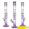 15 Zoll hohe Wasserpfeife, gerades Eisglas, große Bong-Spulen-Perkolator-Wasserpfeife mit Spritzschutz, 14-mm-Schüssel am Stiel, Grace Water Bongs Glass