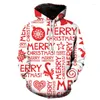 Sweats à capuche pour hommes Joyeux Noël 3D Sweat à capuche imprimé Hommes et femmes Street Wear Sweatshirt Santa Boys Girls Top Coat