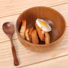 Bowls Bowl Wood Wooden Vegetable Servingspoon Salad Ramen Soup Dipdecorative Rice Japanese Container Fruitsauce