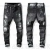 Mens Cool Rips Stretch Designer Jeans Distressed Ripped Biker Slim Fit Washed Motorcycle Denim Men s Hip Hop Fashion Man Pants 2021ODKY
