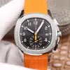 OMF-varumärke PPG-5968A-001 28-520 C Automatisk mekanisk rörelse Gummi Watchband med transparent bottenvitsklocka