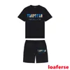 MENS TRAPSTAR T-shirt Kort hylsa tryckutrustning Chenille Tracksuit Black Cotton London Streetwear S-2XL Factory High Quality Rabatt grossist