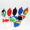 12 couleurs forme de crâne narguilé bulle conduite d'eau mini silicone fumée barboteur dab rig eau bongs tuyaux à main cendrier