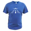 T-shirts pour hommes Chemise d'avion drôle De nombreux pays aspirant à la liberté Amoureux des voyages T-shirt Confortable Col rond Coton Camiseta