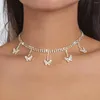 Choker Crystal Butterfly Pendants Women Chokers Personality Luxury Rhinestone Chain Necklaces For Ladies Fashion Jewelry Collar