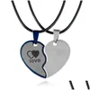 Parti Favor 2022 Yaratıcı Kalp Şekli Titanyum Çelik Çift Set Moda Aşıkları Kolye Takı Sevgililer Günü Anıtı Hediyesi Dhmrx