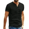 Men's T Shirts 2023 Summer Shirt Short Sleeve Breathable Casual Men Single-breasted For Daily Life Used