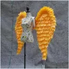 Décoration de fête Rose Blanc Noir Rouge Grandes Ailes D'ange Plume Diy Série Performance Tir Cosplay Props Ems Drop Delivery Accueil Dh2Oi