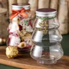 Bouteilles de stockage 6pcs biscuits d'arbre de noël bonbons transparents bouteille scellée cuisson boîte-cadeau emballage