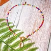 Gardaça de miçangas de sementes coloridas para mulheres moda moda boêmio de verão chique chique collier femme cowrie colar de casca