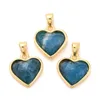 Pendentif Colliers 5pcs Pierre Naturelle Coeur Malachites Labradorites Améthystes Charmes Pendentifs Pour La Fabrication De Bijoux Femmes Collier DIY