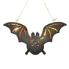 Party Decoration Halloween Bat Wood Door Sign With String Luminous LED For Front Yard Garden Home pålitlig och hållbar roman Design DHHLX