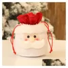 Favor de festas UPS Christmas Candy Bag Presente DString Sacors Papai Noel Maninho de neve Decora￧￣o de ￡rvore de Natal Decora￧￣o de Apple Droga Droga Diretiva Home Ga Dhsrm