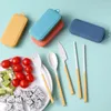 Ensembles de vaisselle 4 pièces/ensemble couverts de voyage boîte Portable couteau fourchette cuillère baguettes couverts de cuisine pour étudiants Table à manger