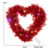 Dekorativa blommor 1m 10 LED -kranshänge Party Ornaments Red Heart Fairy Lights Batteridrivna Engagemang Rekvisita Valentine Day Decoration