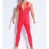 Undershirts Sexy Mens Underwear Jumpsuits Patent Leather Sleeveless One-piece Bodysuits Nightclub Stage Dancewear Rompers Wrestling Singlet