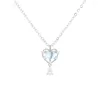 Kedjor Panjbj Silver Color Love Heart Necklace Zircon Moonstone Water Droplet Romantic Jewets Birthday Present