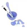 Strumenti per sopracciglia Stencil all'ingrosso Make Up 6In1 Beauty Fai da te Maschera per il viso Bowl Set Comestic Brush Spoon Stick Tool Kit Qf Drop Delivery 2 Dhcdp