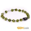 Bracelet des brins perles de brin: 7,5 pouces cadeau de Noël 6 mm à facette vert jaune quartz bijoux de bracelet élastique en pierre de pierre gemme pour femmes