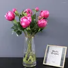 Dekorativa blommor Simulering 2 Head Peony Rose Fake Flower Po Props Home Outdoor Garden Wedding Decoration Retro