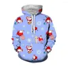 Men's Hoodies Jumeast 3D Christmas Santa Gloves Printed Casual Men Graphic Oversized Aesthetic Hoody's Festival Clothing Streetwear